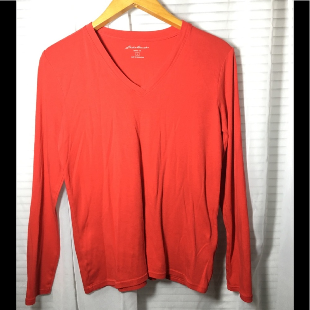 Women’s Eddie Bauer Long Sleeve Red Shirt Size L